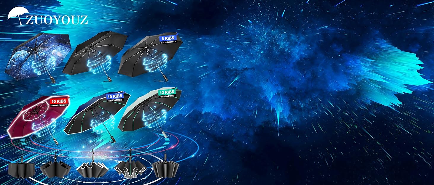 Складаний парасоль від Knirps з автоматичним відкриванням/закриванням, 10-ти реберний (3+2 посилені), з відбиваючими смугами, захист від сонця, для подорожей та авто