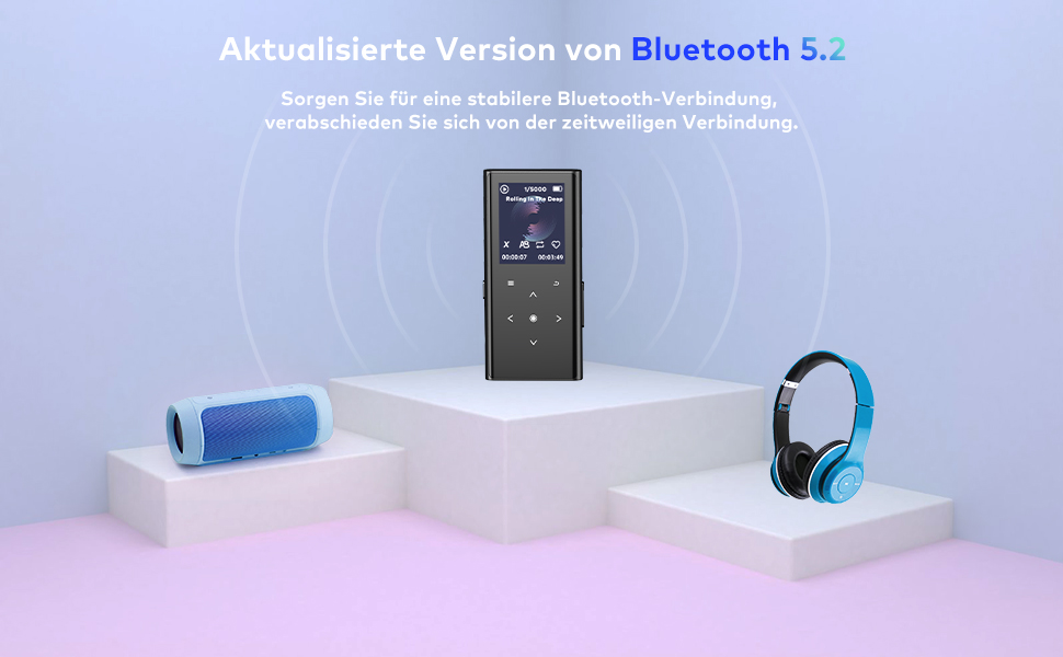 MP3-плеєр ZOOAOXO 64GB з Bluetooth 5.2, радіо, диктофоном та HiFi звуком