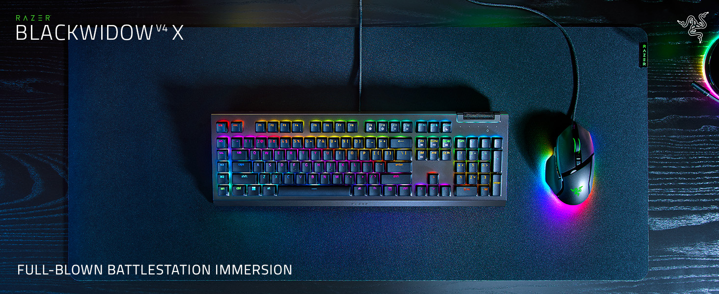 Механічна ігрова клавіатура Razer BlackWidow V4 X (Green Switch) з RGB Chroma підсвічуванням, QWERTZ DE-Layout