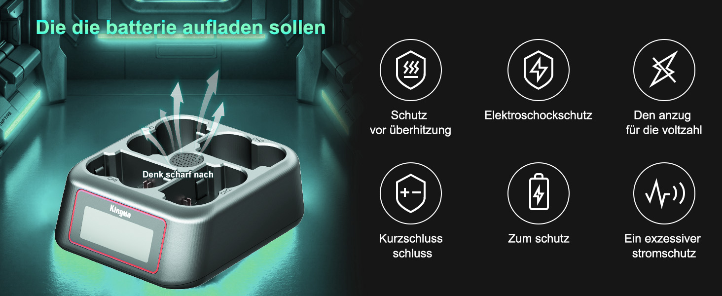 Зарядний пристрій King Ma для акумуляторів камер, 4-канальний, 45W PD, LED-дисплей, сумісний з Sony A7III/A7IV/A7RIII/A7RV/A7C/A7CII/A6700/A9/A9III/A1/ZV-E1/FX3/FX30 (NP-W235)