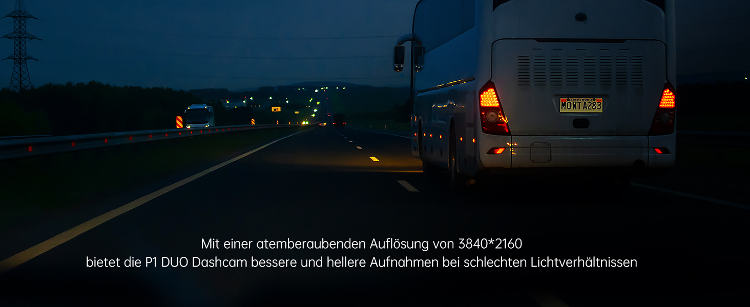 Відеореєстратор Pelsee P1 Duo 4K з двома камерами (передня та задня), Wi-Fi 5G, 64GB, IPS дисплей 1.5