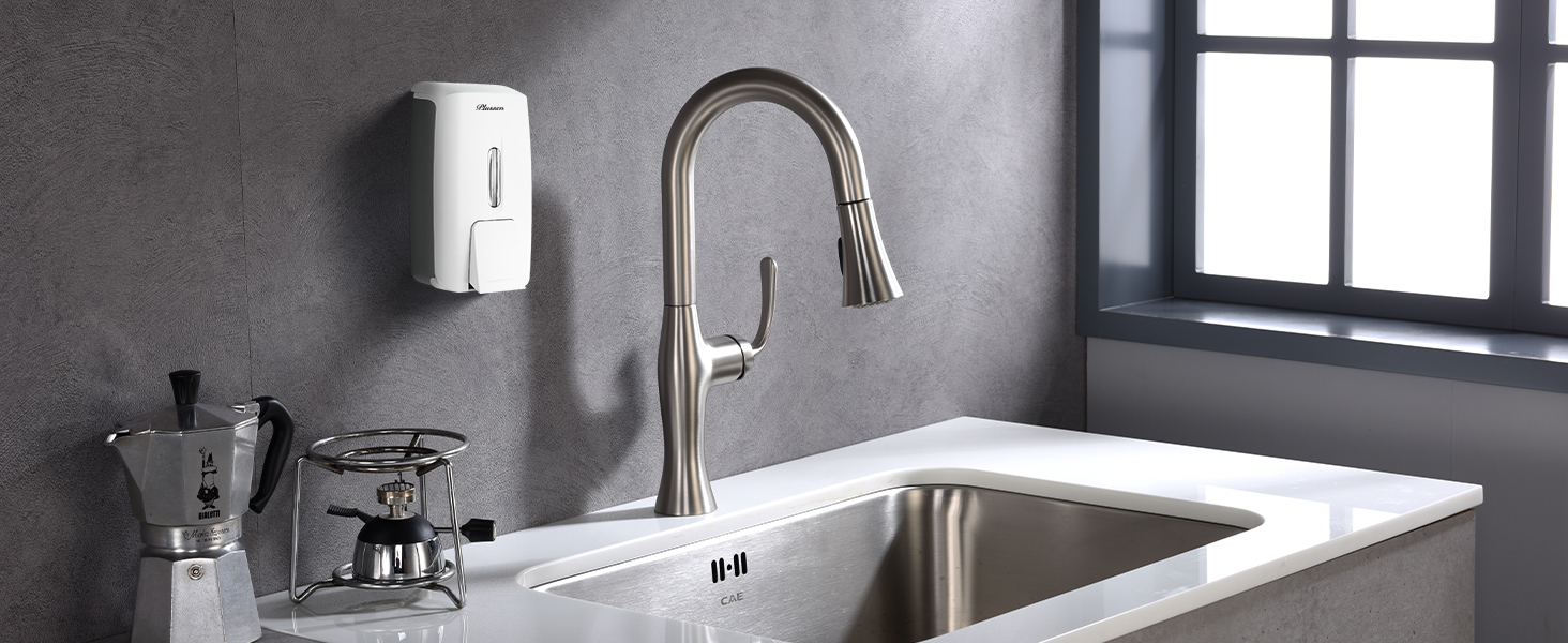 Настінний диспенсер для рідкого мила - диспенсер для мила та гелю для душу (9088) (Білий)