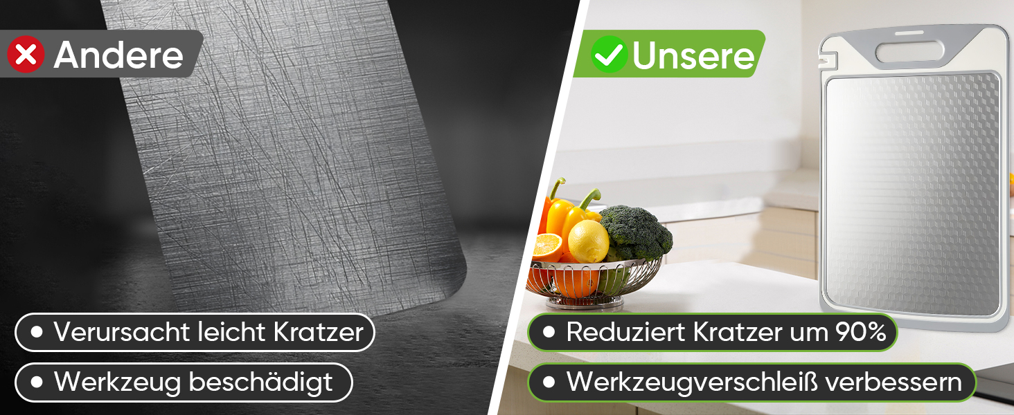 Ніжне дерев'яне обробне дошка з нержавіючої сталі, двостороннє, з силіконовим краєм, для кухні, з жолобками для соку, антипригарне, для захисту ножів