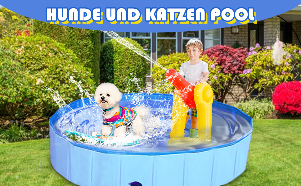 Зручний надувний басейн для собак та котів XL 160x30 см, розкладний, водонепроникний, антиковзкий