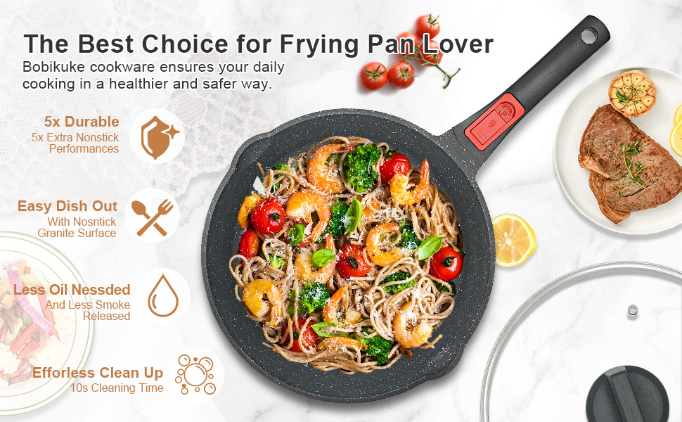 Сковорода з кришкою 28 см, антипригарне покриття, знімна ручка, підходить для всіх типів плит