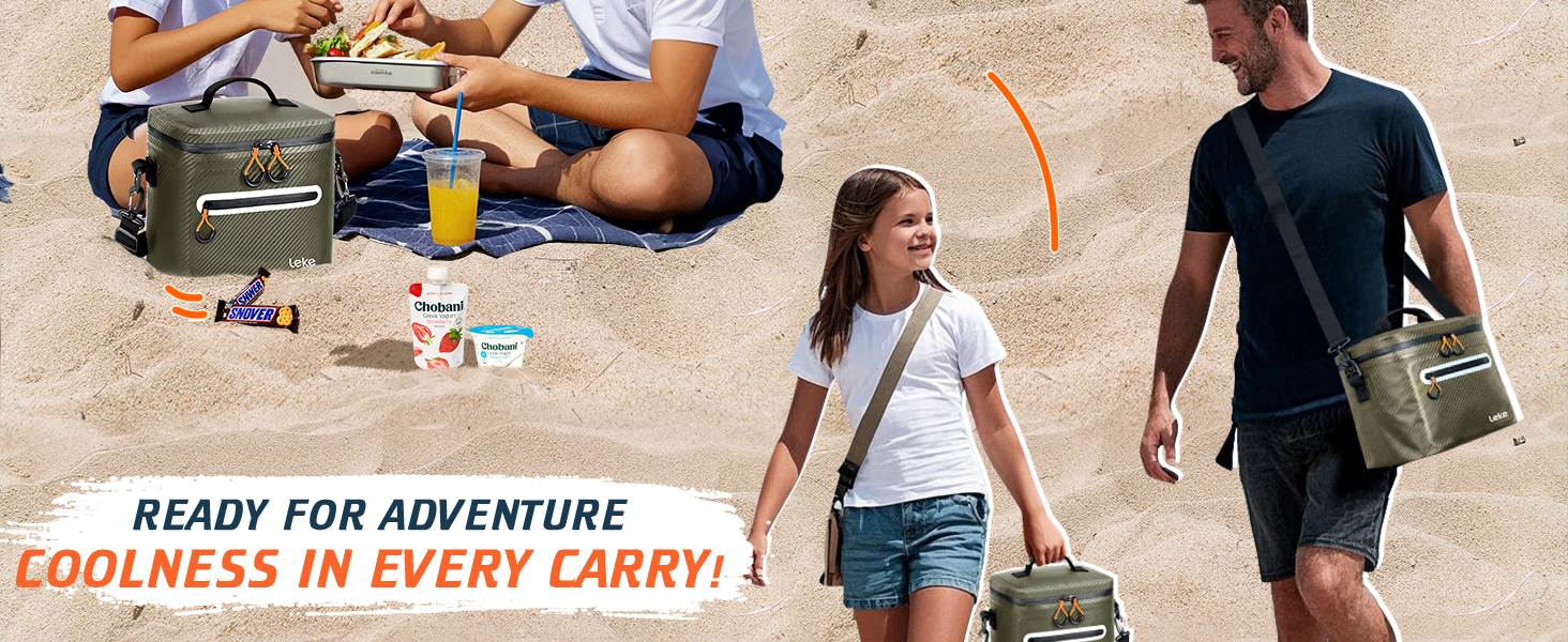 Lekesky 20L Ізольована Сумка-Холодильник – Переносна, Водонепроникна Сумка для Пікніка, Походу, Пляжу, Грилю (B-армійний зелений)