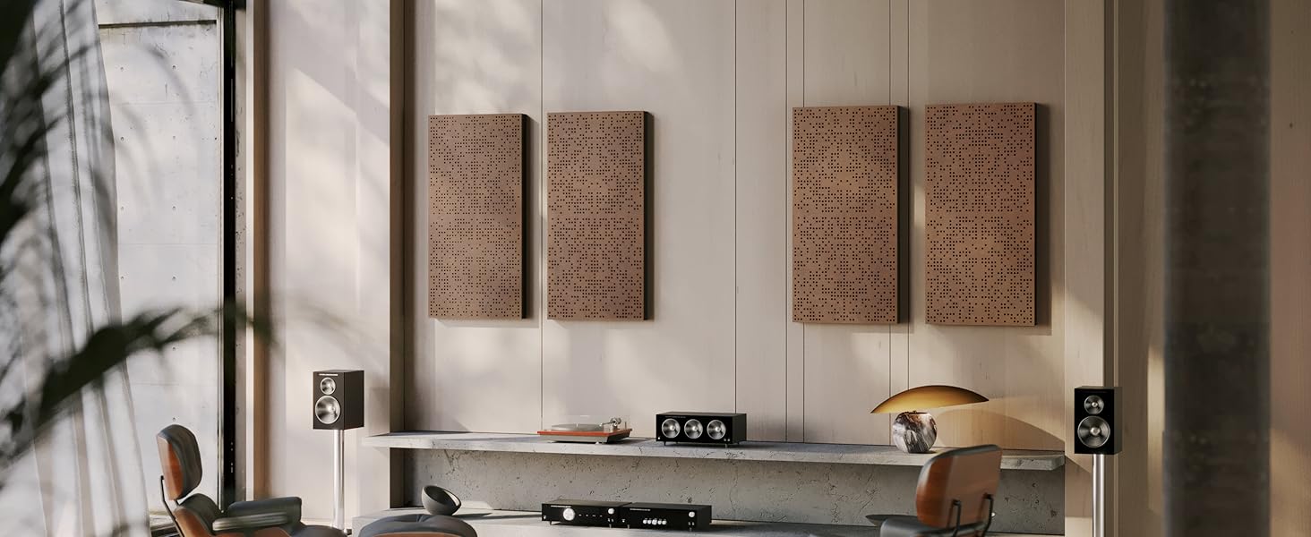 Акустична панель Addictive Sound Binary Diffuser Hybrid: гібридний дифузор та абсорбер (бінарний алгоритм 250-9300 Гц), дерево, 120x60x11,5 см, коричневий