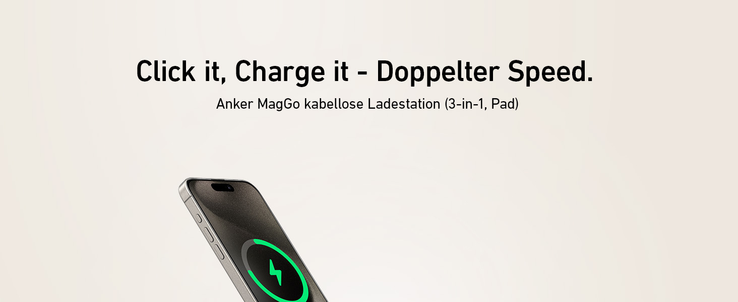 Складана бездротова зарядна станція Anker MagGo 3-в-1 Qi2 15W для iPhone 17/16/15/14/13/12, Apple Watch Ultra та AirPods Pro (з адаптером USB-C та кабелем)