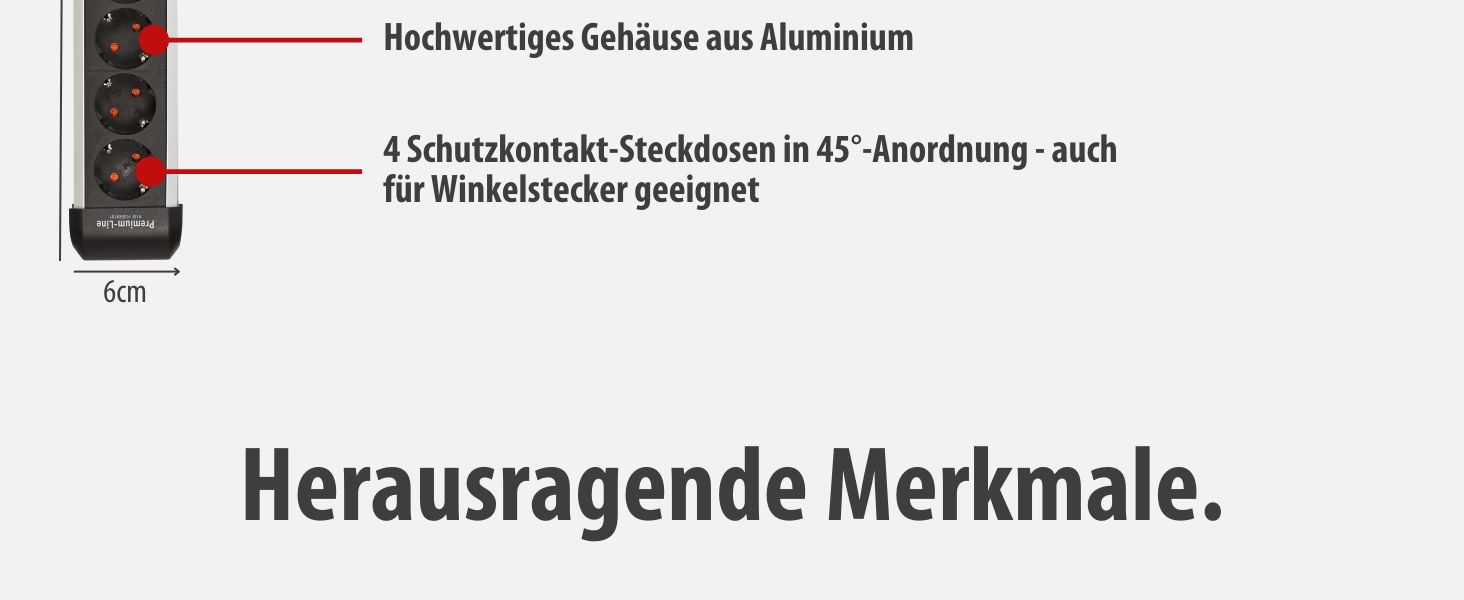 Мережевий фільтр Brennenstuhl Premium-Protect-Line на 4 розетки, кабель 3м, захисний подовжувач