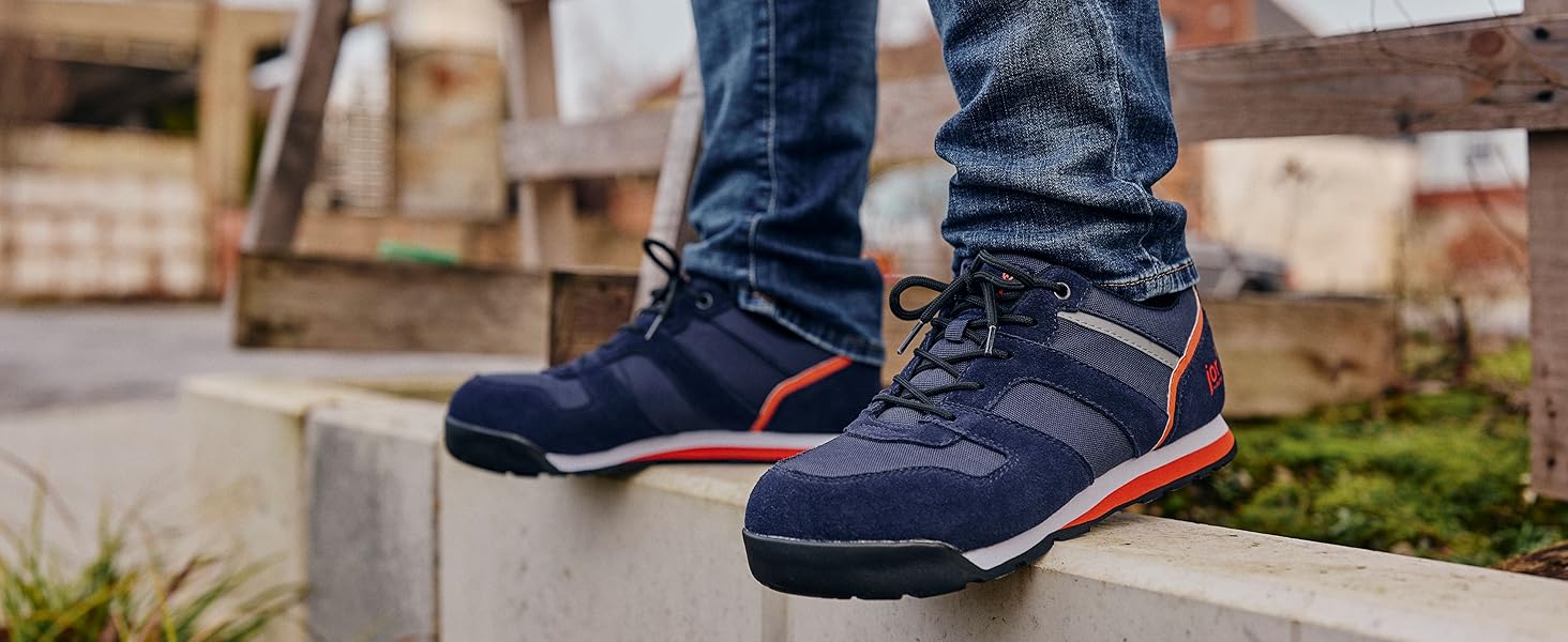 Робочі черевики ELTEN Jori Rapid Black-red Mid ESD S3S, чоловічі та жіночі, текстиль, пластикова захисна капа, легкі, спортивні, 44 EU, чорний/червоний