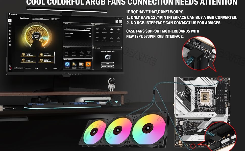 Ігровий корпус для ПК ANSAITE ATX Mid-Tower, 6 ARGB PWM вентиляторів, панорамне загартоване скло, USB Type-C, підтримка радіатора 360мм, чорний/фіолетовий
