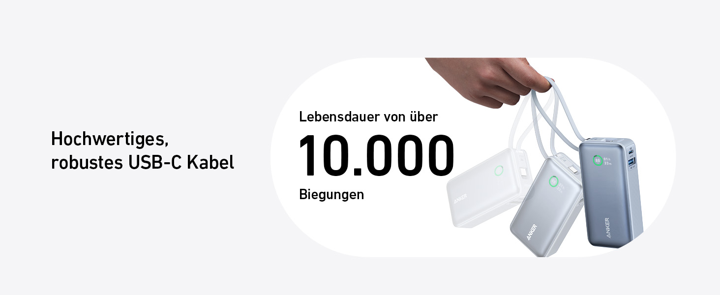 Powerbank Anker Nano 10000mAh з USB-C кабелем, 30W PD, 1xUSB-C, 1xUSB-A, для iPhone, MacBook, Galaxy, iPad, AirPods