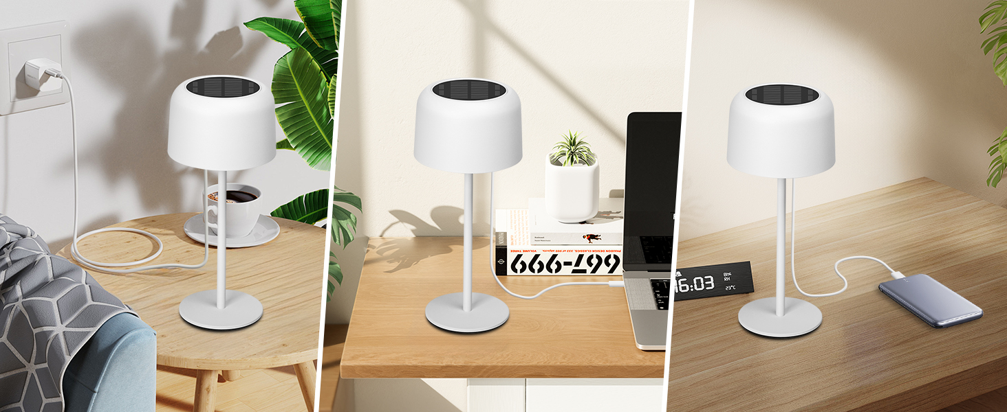 Світлодіодна настільна лампа Aigostar акумуляторна бездротова, димується сенсорним керуванням, 3 режими світла, водонепроникна IP54 для дому та саду (біла)