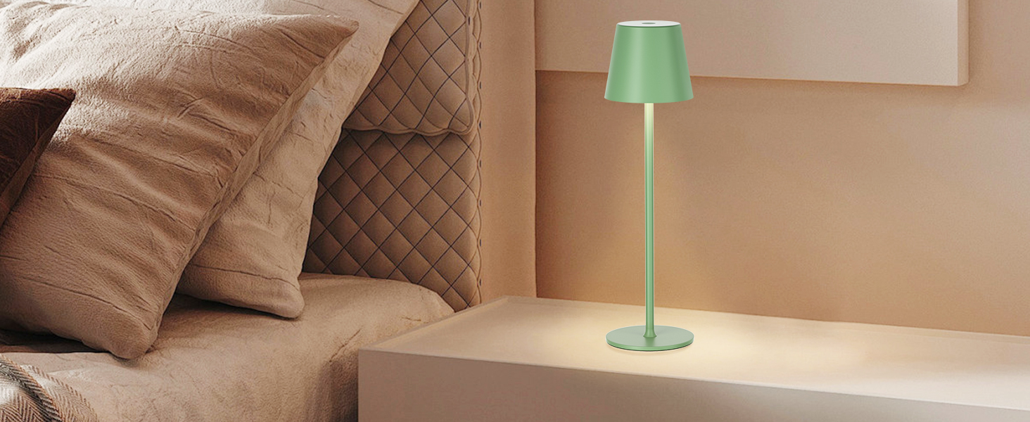 Набір з 2 бездротових настільних ламп LED з акумулятором, сенсорне регулювання яскравості, 3 режими кольору, USB-C зарядка для спальні, столу, кемпінгу (Чорний)