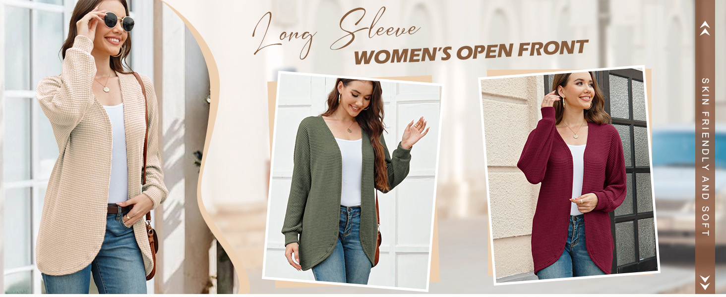 Жіночий кардиган Strickjacke: довгий, осінній, з V-подібним вирізом, весняний, елегантний, легкий, стильний, хакі, розмір L