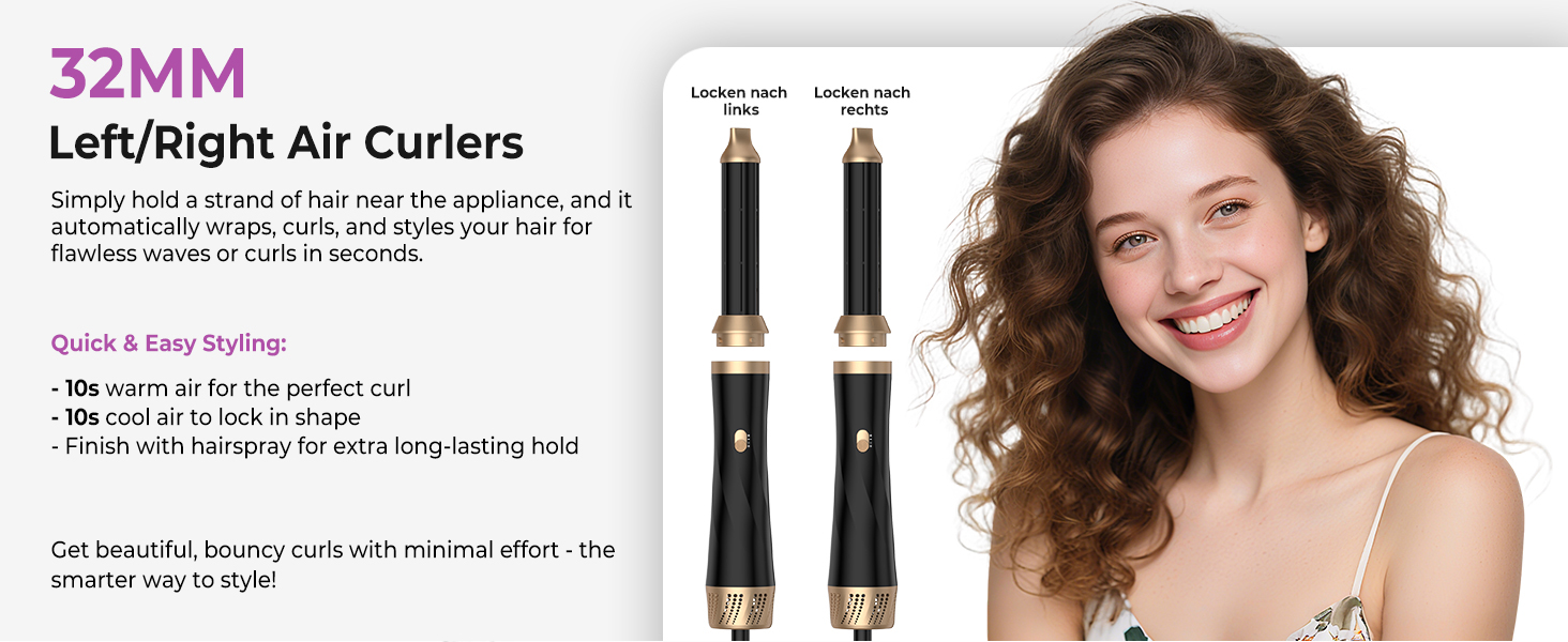 Мультистайлер для волосся 5-в-1 з термощіткою, фен-щіткою, круглою щіткою, плойкою та випрямлячем. Потужність 1000 Вт, 3 температурні режими. Для об'єму, випрямлення, локонів та сушіння. Білий (Чорний)