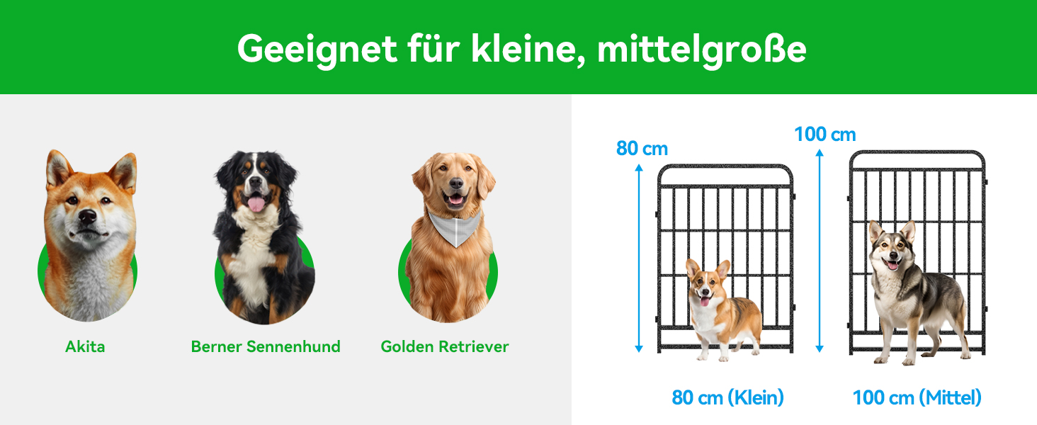 Вольєр для цуценят 544 см, 80 см у висоту, 8-секційний складний вольєр для тварин з дверцятами, вольєр для собак, котів, кроликів, для саду, збірка без інструментів, 8 секцій