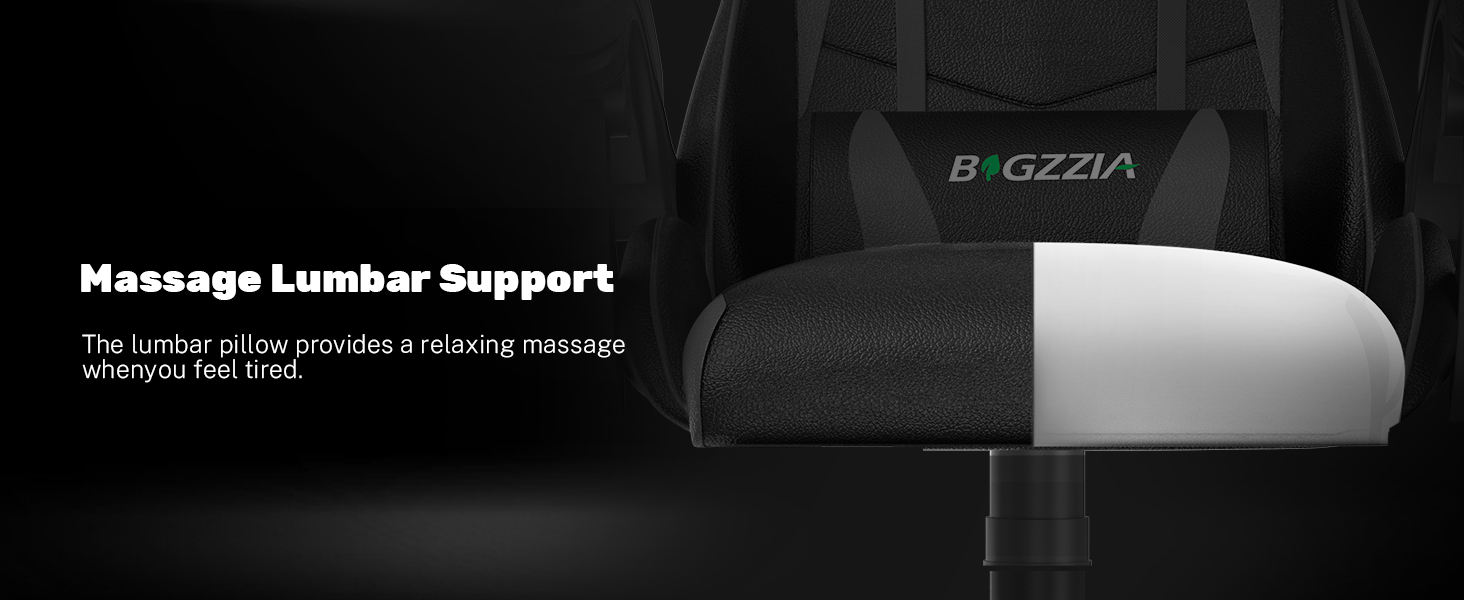 Геймерське крісло Bigzzia Ergonomic: з подушкою для попереку та голови, регульована висота, для комп'ютера, для дорослих та підлітків (сірий)