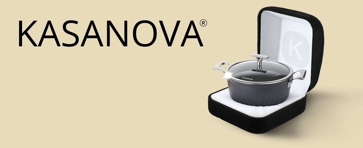 Набір антипригарного посуду KASANOVA Belly Cosy, стійкий до подряпин та стирання, з Soft-Touch ручками, 6 предметів