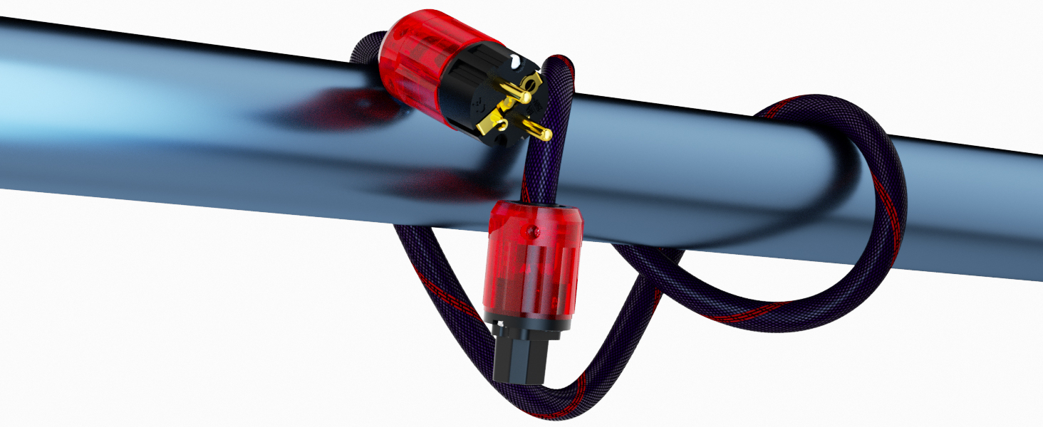 Професійний силовий кабель Profi-Stromkabel 4N OFC (1м) з роз'ємами Schuko та C15, 24K золоте напилення, EMV-екранування для Hi-Fi підсилювачів та CD-плеєрів