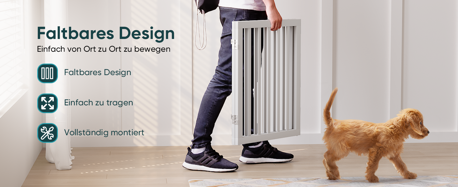 Бамбукове захисне гiтер для дитини та тварин Semiocthome, 2 секції, 90 см, бiлий