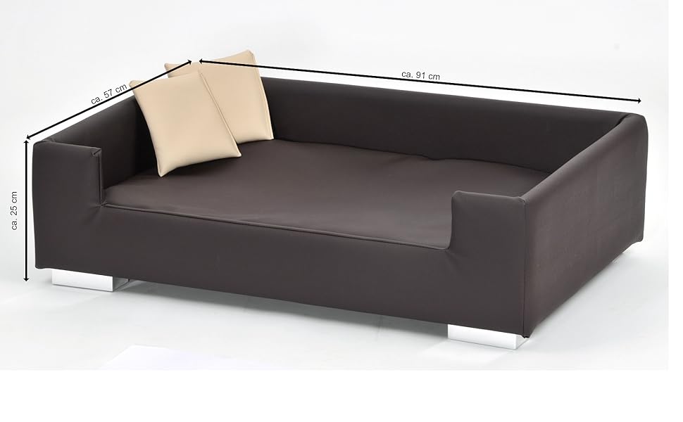 Софа для собак Candy | М'яке ліжко-диванчик для собак з бортиками | Ідеальне собаче ліжко для подорожей | Корзина-ліжко для маленьких собак (Taupe)