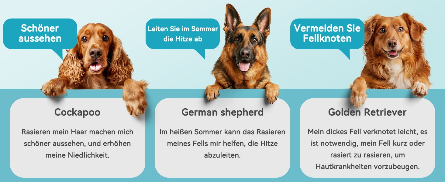 Машинка для стрижки собак та котів Oneisall 2-в-1, професійна, для довгошерстих та сплутаних порід, потужна, блакитна