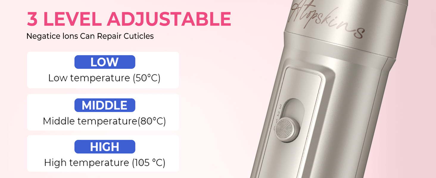 Набір для укладки волосся Atopskins 6 в 1: фен, плойка, щітка | 1000W, золотий