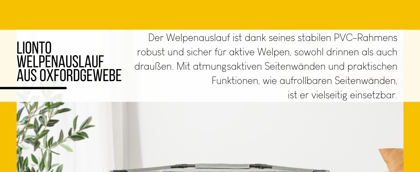 Вольєр для цуценят Lionto з оксфордської тканини, сірий, 112x112x62 см