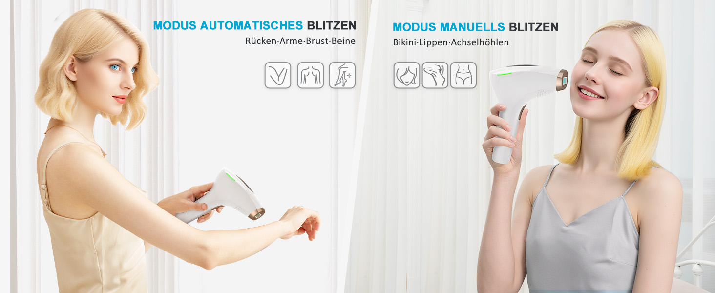 Пристрій для епіляції IPL NALONE: безболійна епіляція лазером для тіла, 1200 нм, 2 режими, для жінок та чоловіків