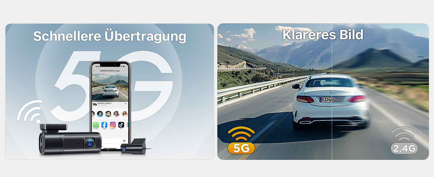 Відеореєстратор GKU 4K+2.5K з Wi-Fi 5GHz, GPS, Нічне Бачення STARVIS, IPS-дисплеєм 1.5', 24h парковка, 360° обертання, 64GB SD-карта, чорний