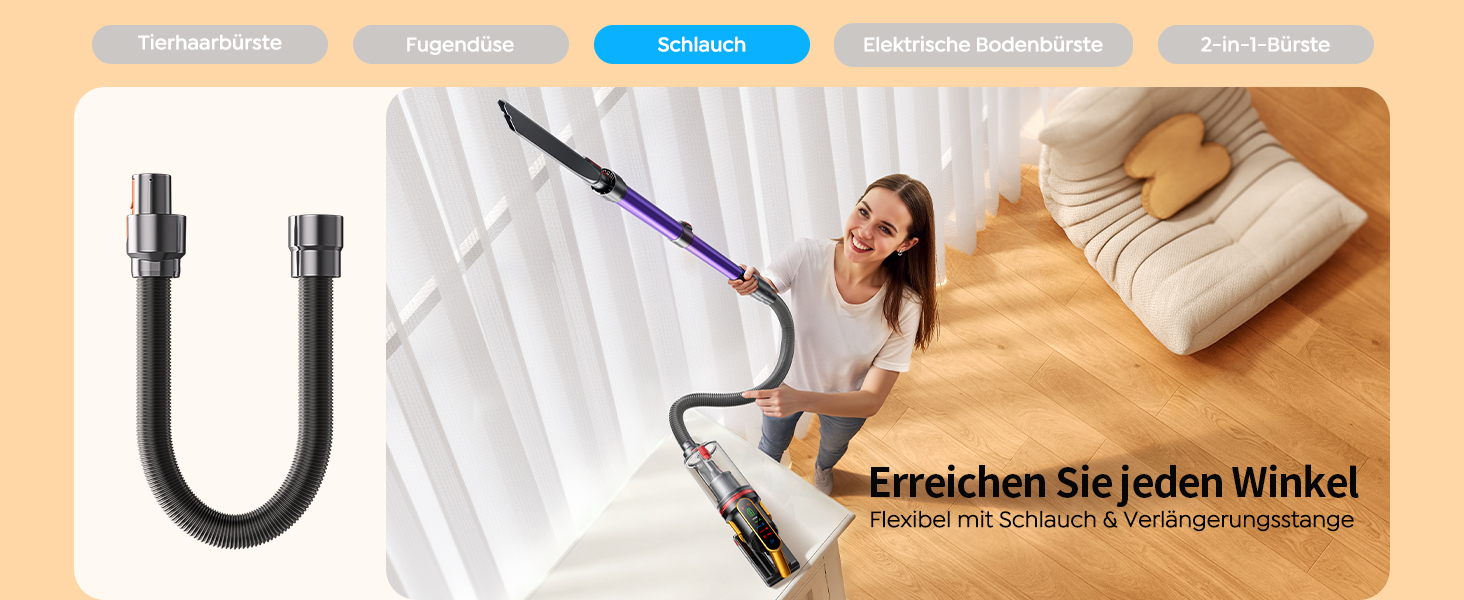 Бездротовий акумуляторний пилосос Fieety 600W з турбощіткою для тварин, 65 хвилин роботи, 8-шарова фільтрація та ароматерапією, для дому, авто та твердих поверхонь