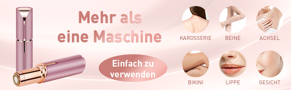 Електричний прилад для видалення волосся з обличчя URAQT для жінок, USB, безболісний епілятор, тример для обличчя, тіла, губ, підборіддя, з LED-підсвічуванням, рожеве золото