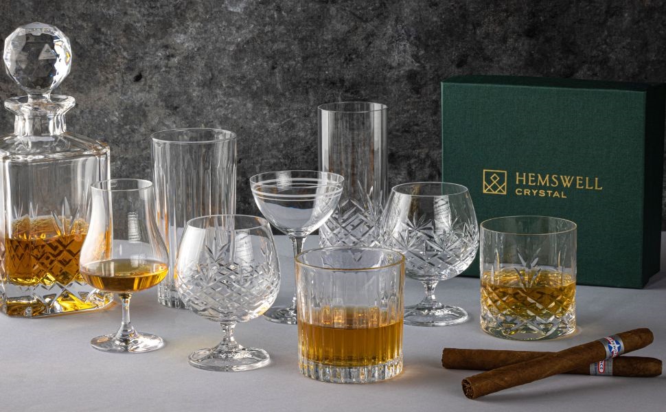 Набір склянок для віскі Glenrigg 2 шт., 310 мл – склянки-тумблери з кришталю без свинцю, з важким дном, ручна обробка, подарункова коробка