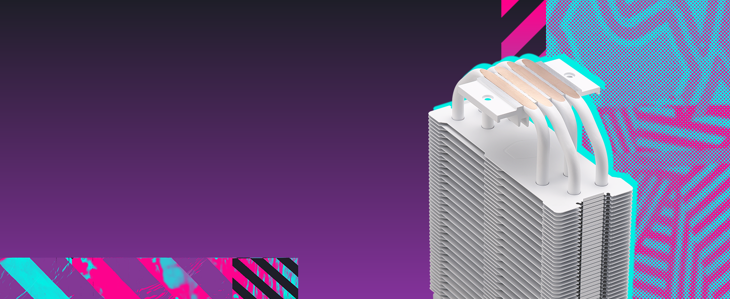 Cooler Master Hyper 212 Halo White - Кулер для CPU з RGB підсвічуванням, чорний, LGA1700/AM5