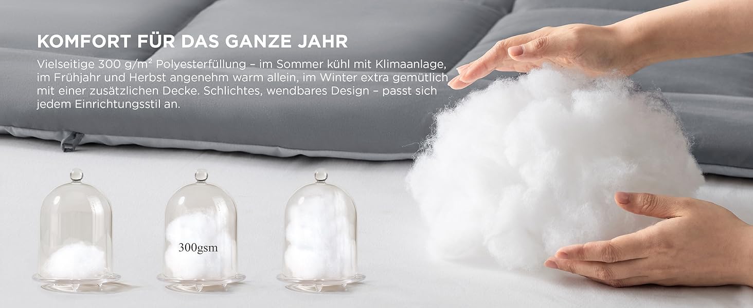 BEDSURE Ковдра постійна 135x200 см - Ковдра для всіх сезонів, 300 GSM, двостороння сіра/світло-сіра, м'яка та тепла, для алергіків, 135x200 см