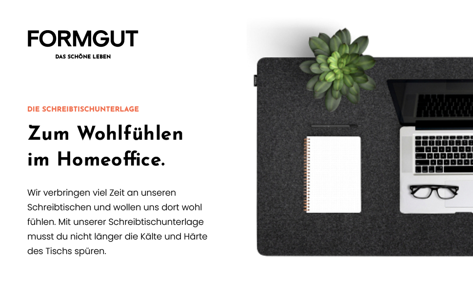 Підкладка під стіл FORMGUT з фетру (90x30 см, світло-сіра) - килимок для ноутбука, XXL мишка, підкладка на стіл, світло-сірий фетр 90 x 30 см