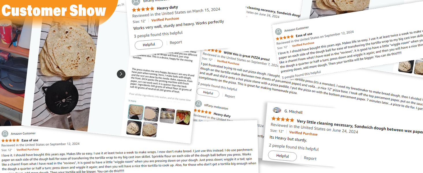 Пресс для тортилій з чавуну 25 см, ротатор, прес для тако, чорний