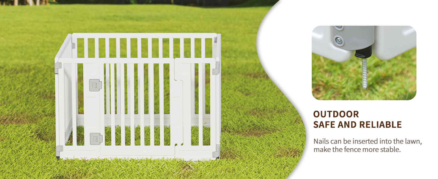 Клітка-забіг для цуценят Gupamiga, розкладний вольєр для собак з дверима, білий (178x178 см), 8 штук (4 секції)