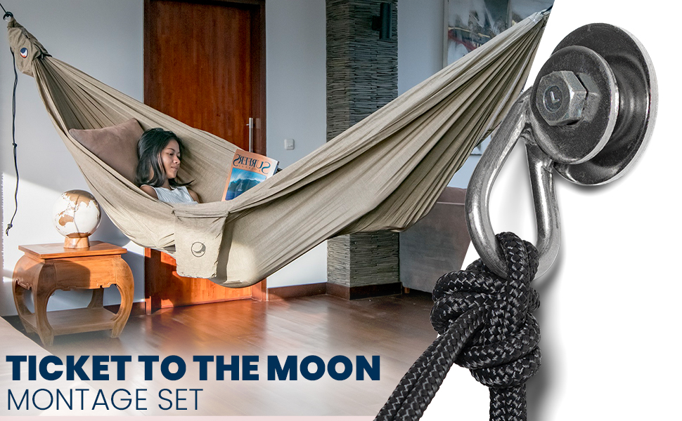 Ультралегкі стропи Ticket to the Moon для гамака, 2,5 м, 95 г, екологічні, ручна робота, для вулиці та приміщення