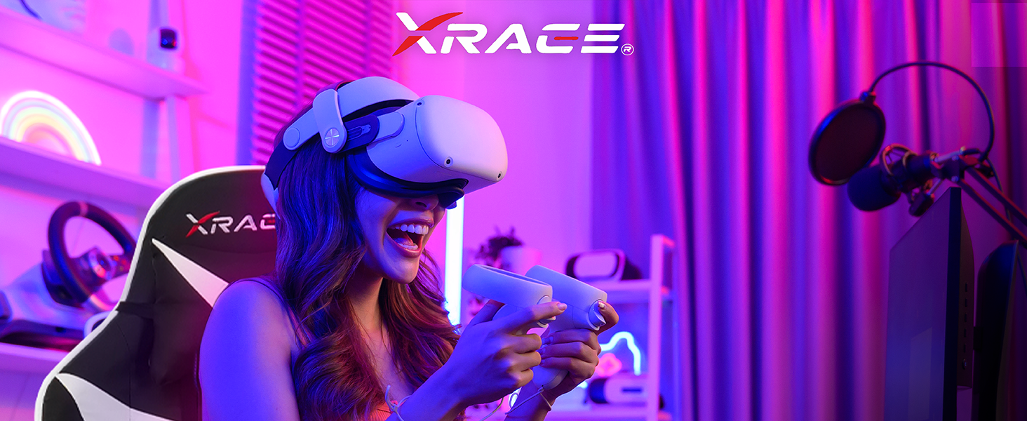 Ігрове крісло xRace Gaming: ергономічний офісний стілець з PU-шкіри та підтримкою попереку, синій (без підніжки)
