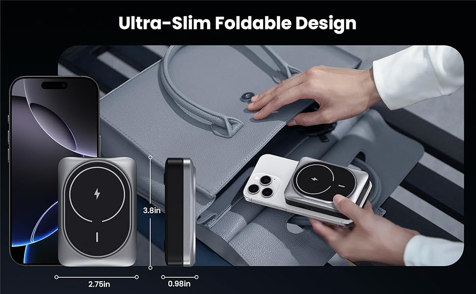 3-в-1 Бездротовий зарядний пристрій: Inductive Qi2, MagSafe, для iPhone 16/15/14/13/12, Apple Watch, AirPods (білий)