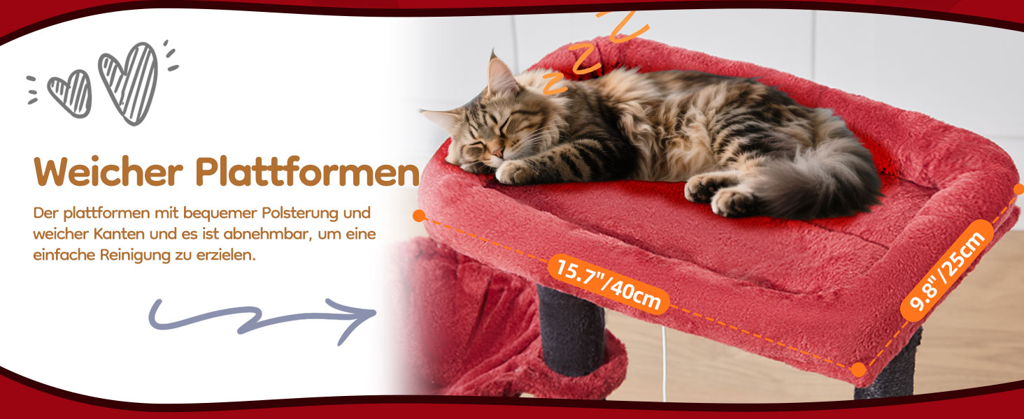 Драбина для котів Taoqimiao Klein, 98 см, з будиночком, корзиною, 4 стовпчиками для шліфування та іграшками, MS029SW (Чорний + Червоний)