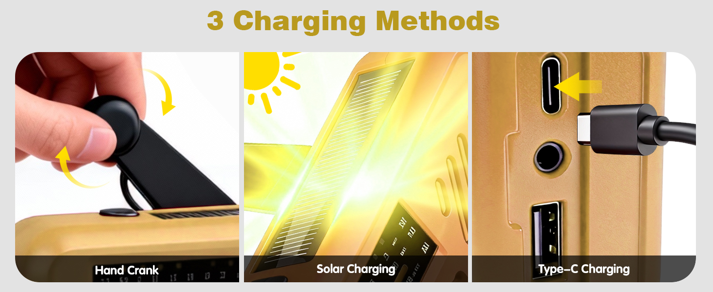 Радіоприймач Kurbelradio з підключенням навушників, AM/FM/SW, сонячне аварійне радіо, акумулятор 2000mAh, Power Bank, радіо на батарейках, будівельне радіо з приймачем світу, SOS ліхтарик для аварійного спорядження (297-Khaki)