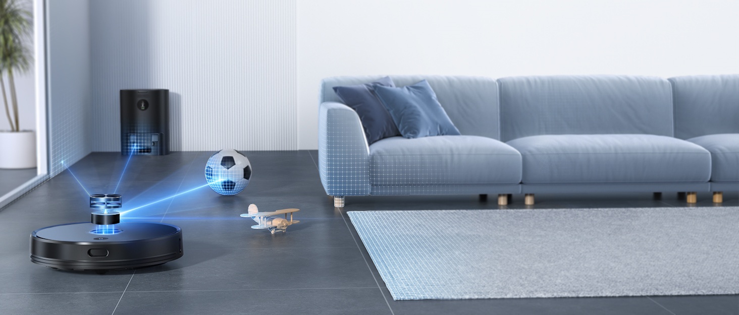 Робот-пилосос Lesar Clean з функцією миття, 4500Pa, 3-в-1, з пультом дистанційного керування, 180 хвилин роботи, для шерсті тварин, килима та твердих поверхонь (сірий)