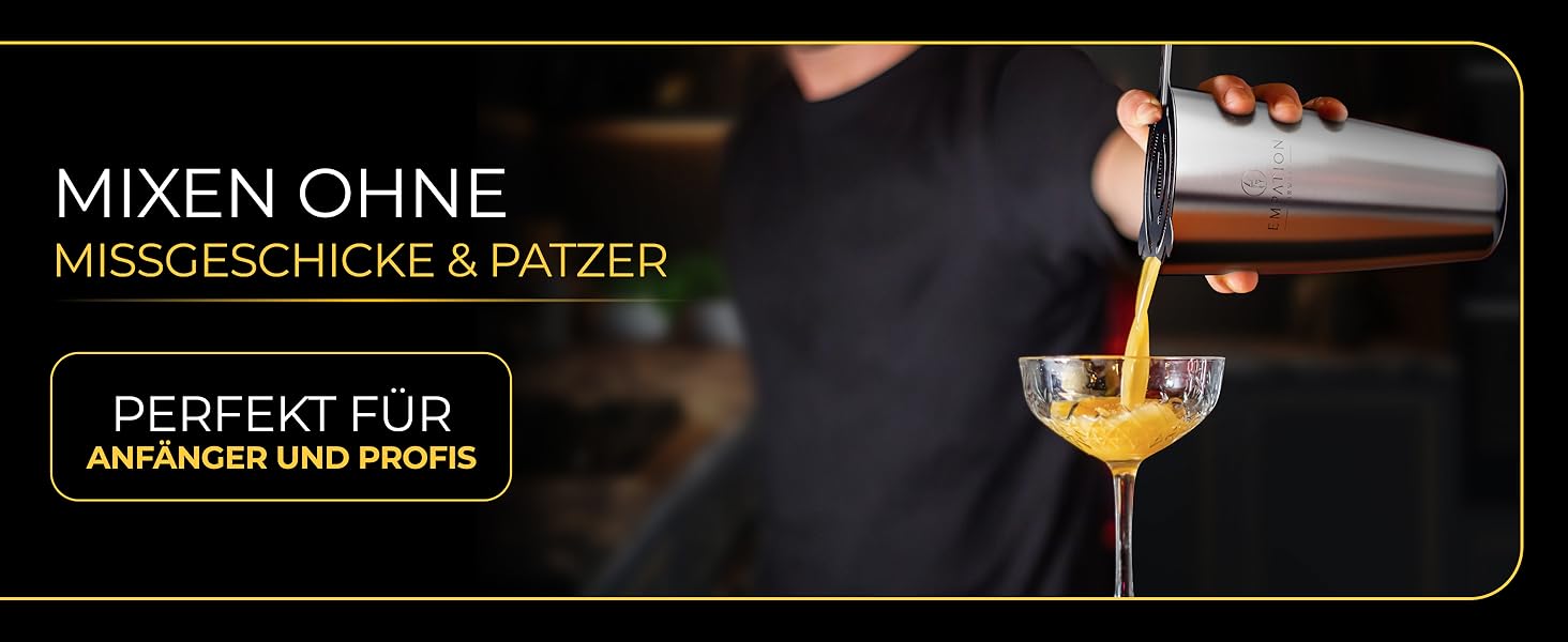 Набір для коктейлів EMPATION, 8 предметів: Boston Shaker з нержавіючої сталі 825 мл, мінімалістичний барний аксесуар, набір для початківців та професіоналів, ідеальний подарунок