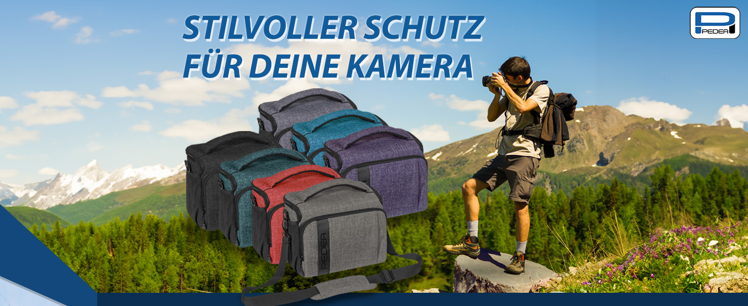 Сумка для фотоапарата Pedea: DSLR/SLR, системні камери, XL, сіра, з дощем, для аксесуарів та об'єктивів