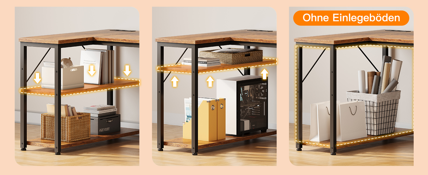 Ігровий кутовий стіл Coleshome з 2 шухлядами, 160x80 см, коричневий