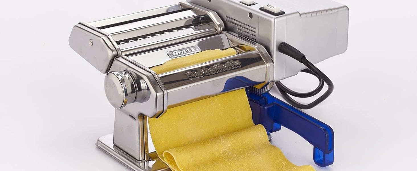 Електрична машинка для макаронів Ariete Pastamatic 1593, 90 Вт, 2 швидкості, 9 режимів тіста, 5 насадок, ручка та затискач