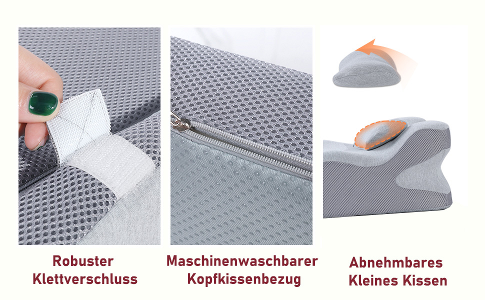 Підкови для ліжка та дивану, подушка для читання з піною Memory, ергономічна подушка для спини, шиї та ніг, подушка від рефлюксу, знімний чохол для ліжка, дивану, сидіння, сну та читання